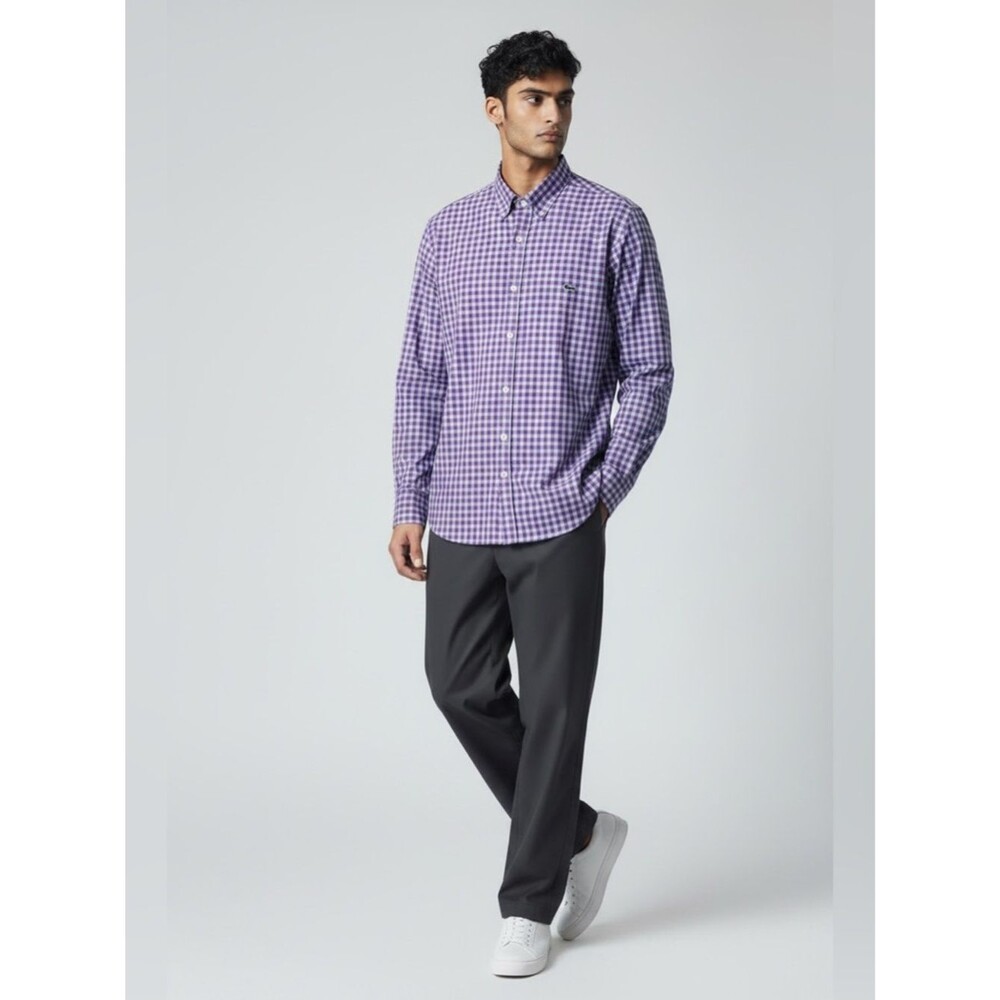 Vineyard Vines Slim Fit Tucker Men's L Purple/Blue Gingham Button Shirt Preppy